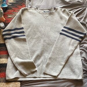 American Eagle Outfitters Gray and Blue Crewneck Sweater